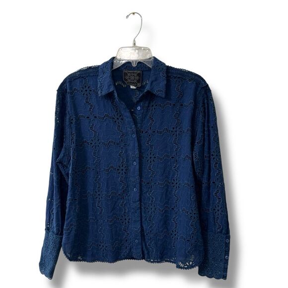 Johnny Was Marina Joy Rayon Shirt Boho Button Front Size XS